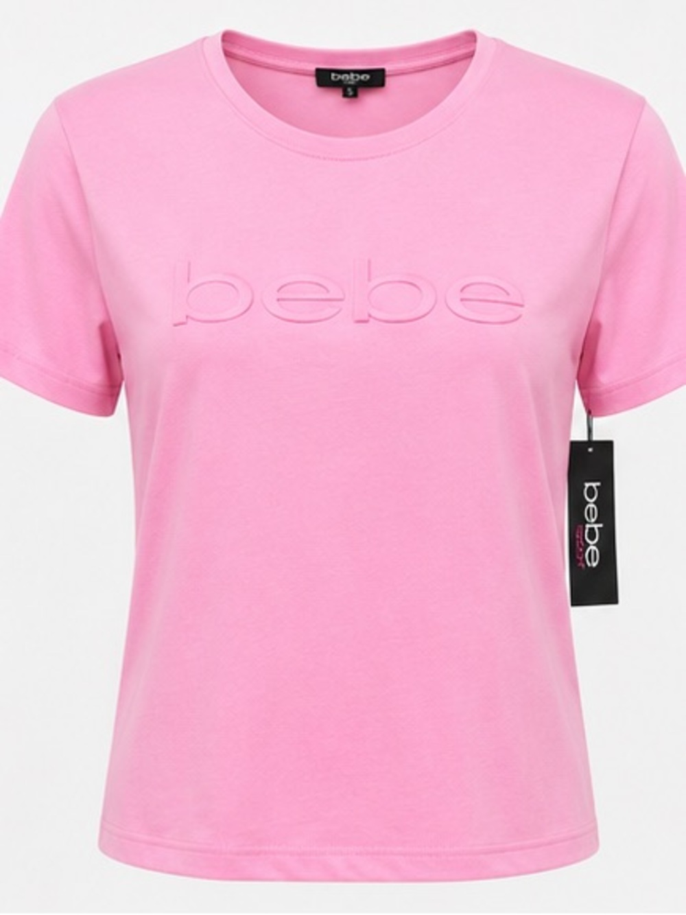 Women’s bebe sport raised logo tee in begonia pink small - Picture 8 of 8